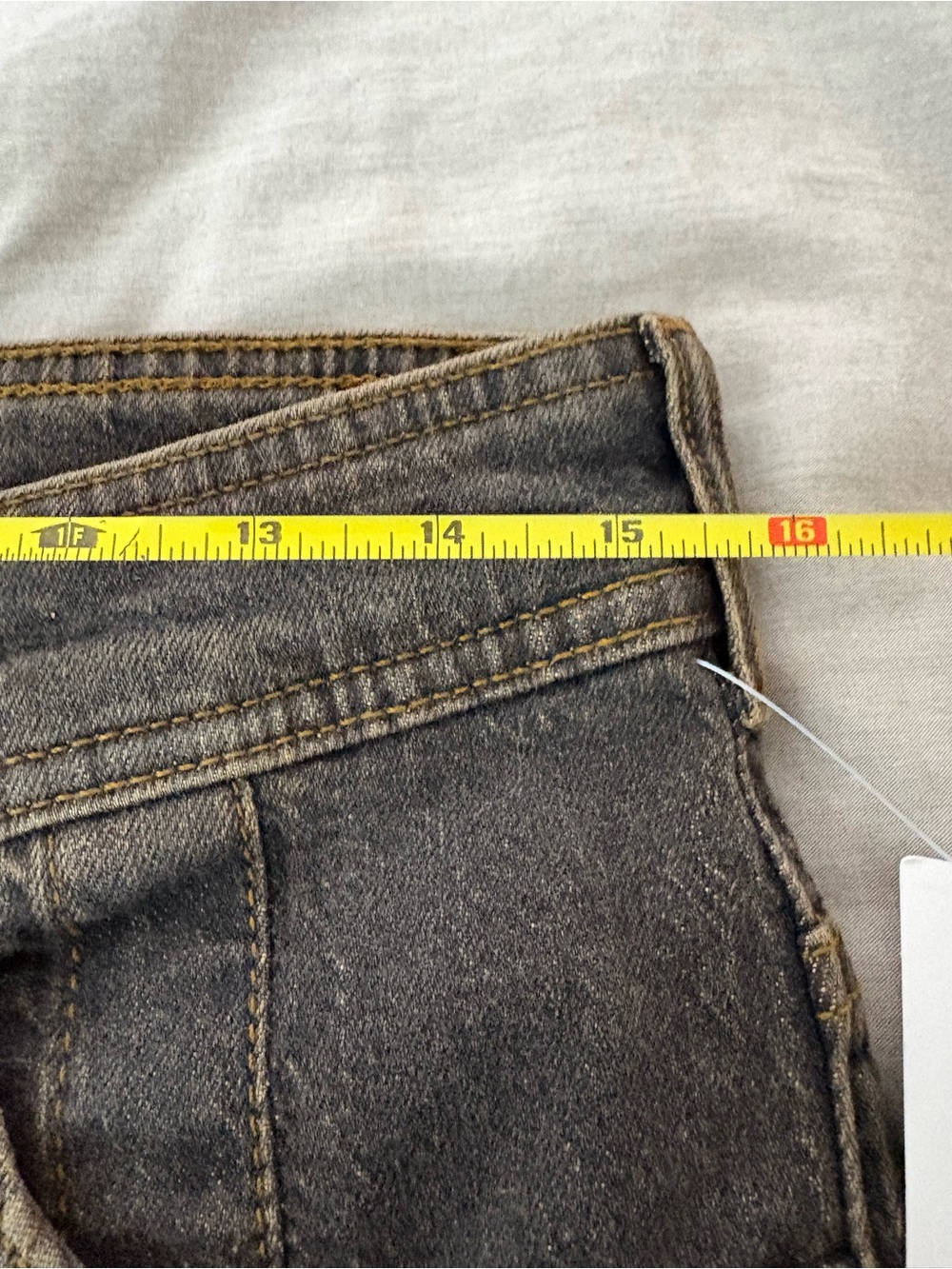 NWT Pilcro Anthropologie Seamed Denim Bermuda Shorts Black Brown High Rise 28 - Picture 8 of 15